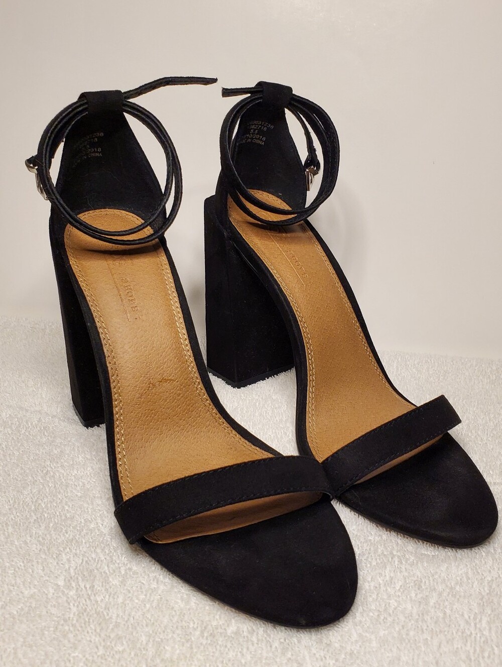 Asos Black Ankle-Strap Block Heel